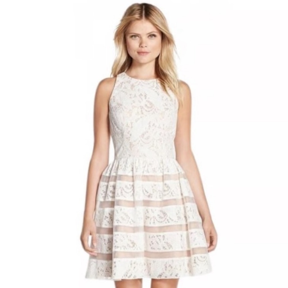 Aidan Mattox white lace dress